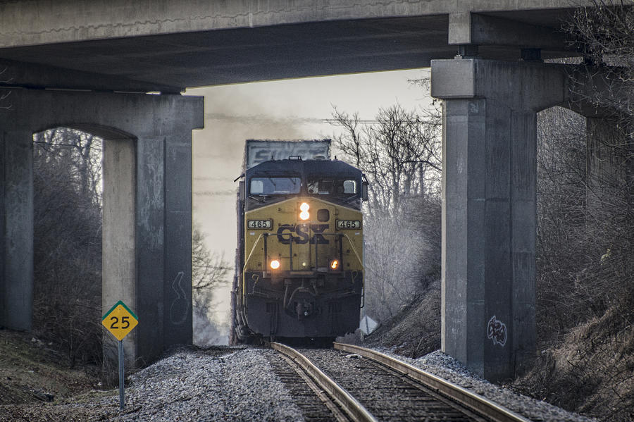 Train Photograph - January 20. 2015 - CSX Q028 by Jim Pearson