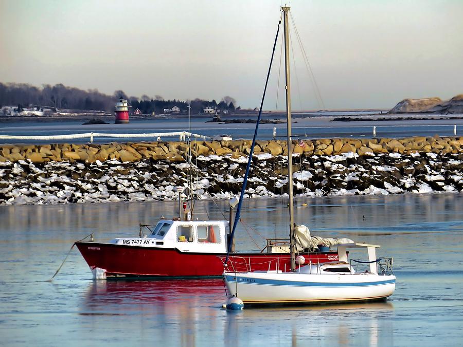 January 2014 Plymouth MA harbor Photograph by Janice Drew