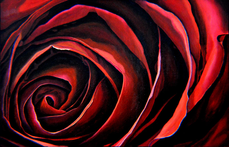 January Rose Painting by Thu Nguyen
