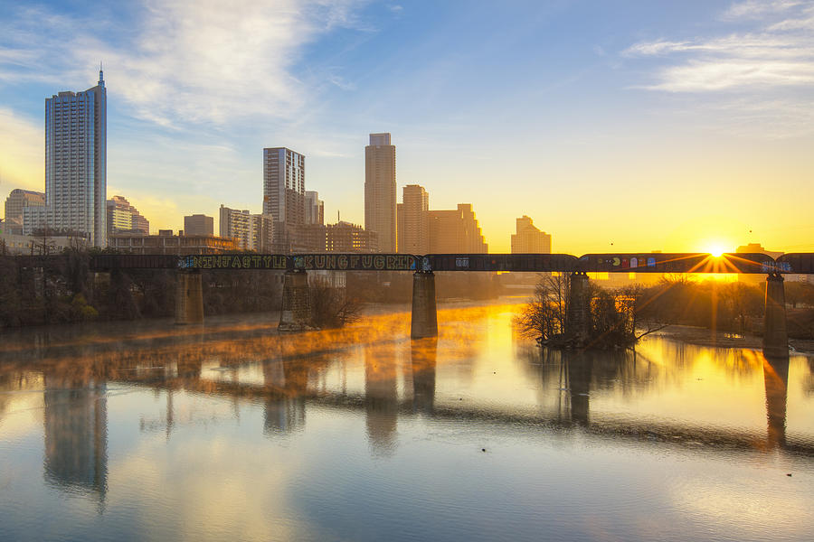 January Sunrise over the Austin Skyline Photograph by Rob Greebon Pixels