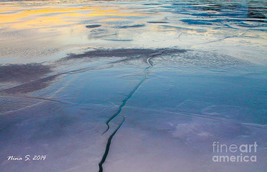 January Sunset on a Frozen Lake Photograph by Nina Silver