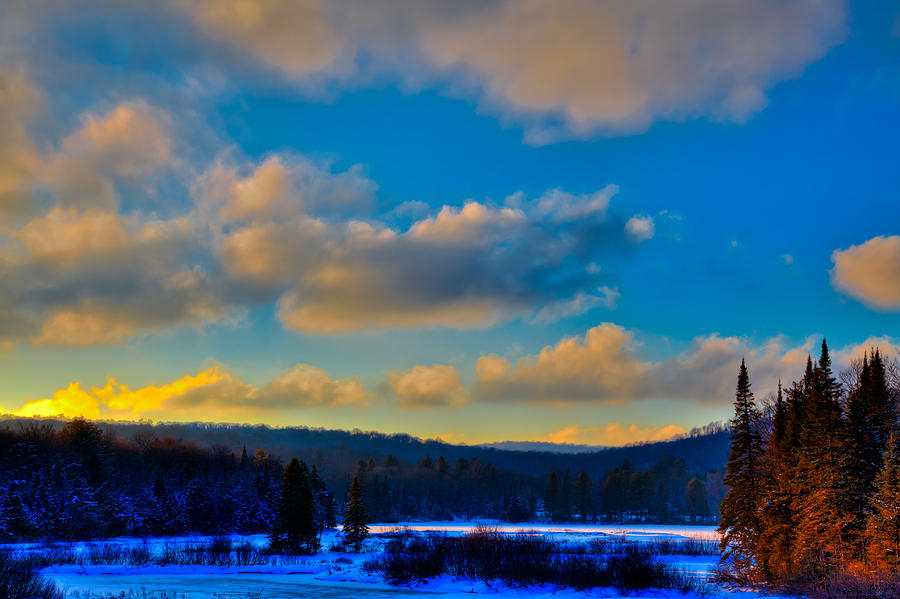 January Sunset on the Moose River Photograph by David Patterson