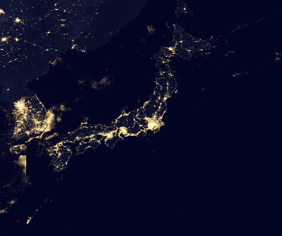 night satellite view of earth