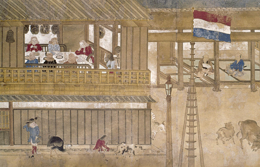 Japan Dutch Traders Painting by Granger