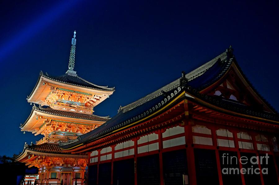 Japan Kyoto temple at night Photograph by Sergey Reznichenko - Pixels