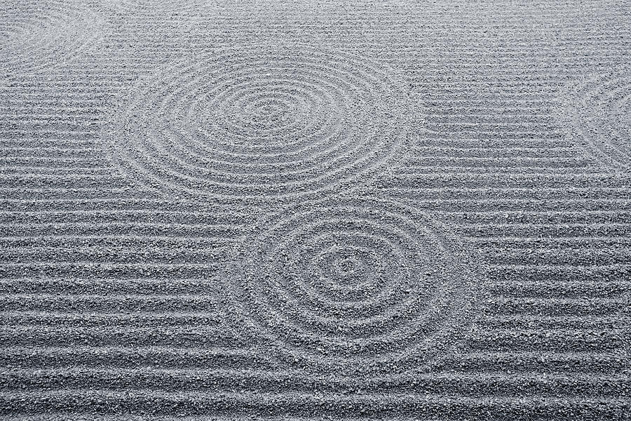 Japan, Kyoto, Tofuku-ji, patterns in sand garden Photograph by Grant V. Faint