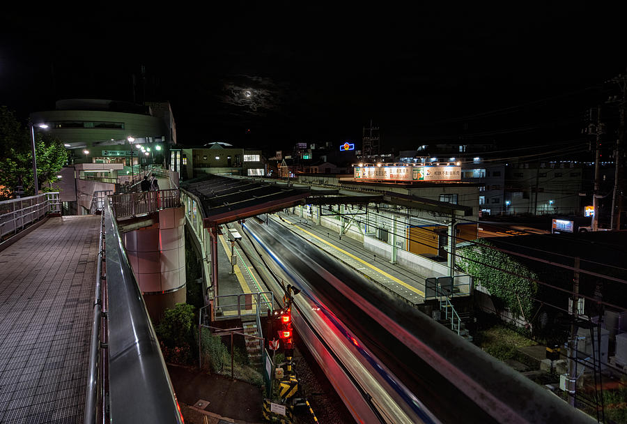 Japan Train Night Photograph by John Swartz