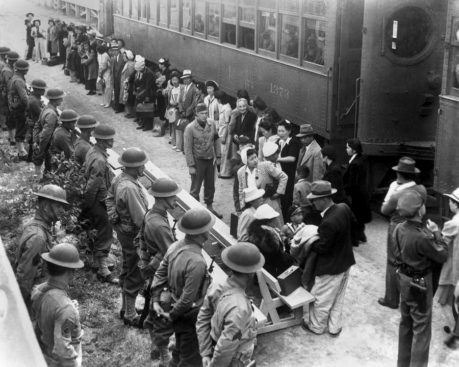 Japanese-americans Arrive By Train Photograph by Everett