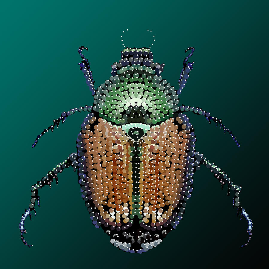 Japanese Beetle Bedazzled II Digital Art by R  Allen Swezey