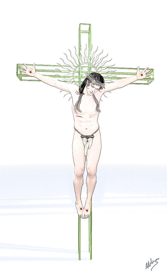 Nude Digital Art - Spiritual Christ by Quim Abella