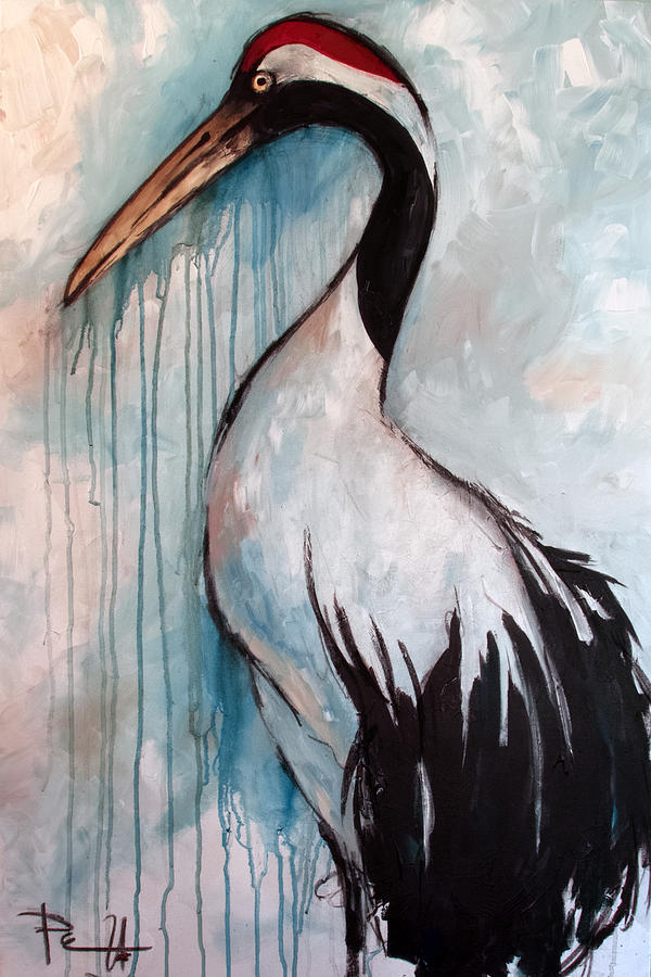 Japanese Crane Painting by Sean Parnell