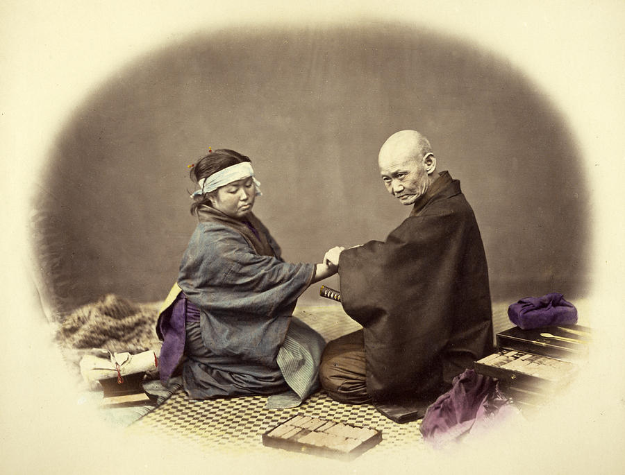 Japanese Doctor And Patient, 1868 Photograph by Getty Research Institute