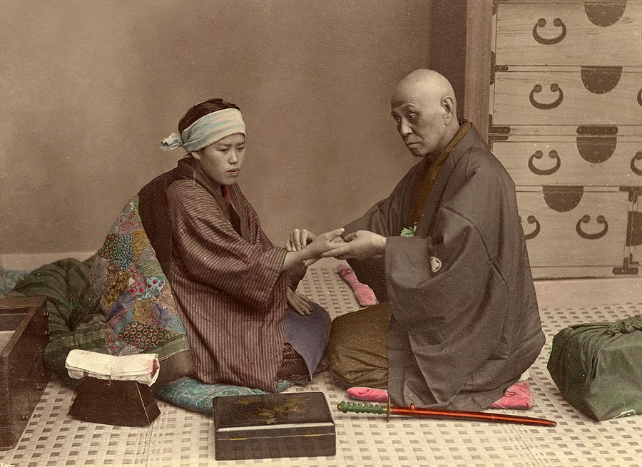 Japanese Doctor And Patient, C. 1880 Photograph by Getty Research Institute