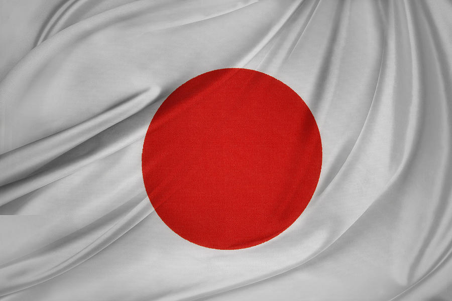 Abstract Photograph - Japanese flag by Les Cunliffe