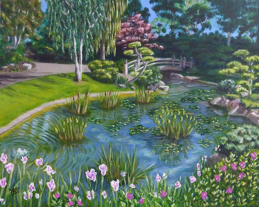 Japanese Garden Painting by Amelie Simmons