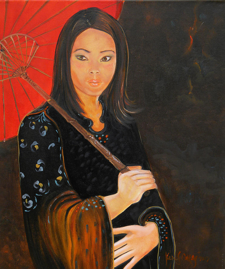 Japanese Girl Painting by Ken Caffey Japanese Girl Painting by Ken Caffey