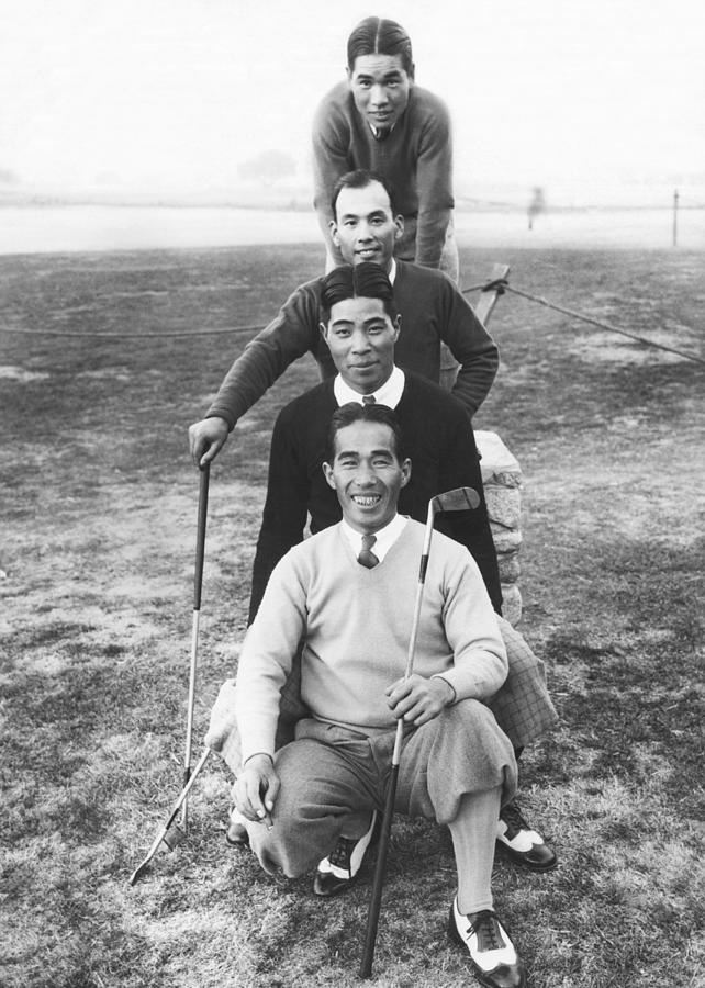 Japanese Golfers In America Photograph by Underwood Archives