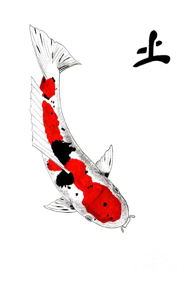 Japanese Koi Sanke Feng Shui Earth Painting by Gordon Lavender | Fine