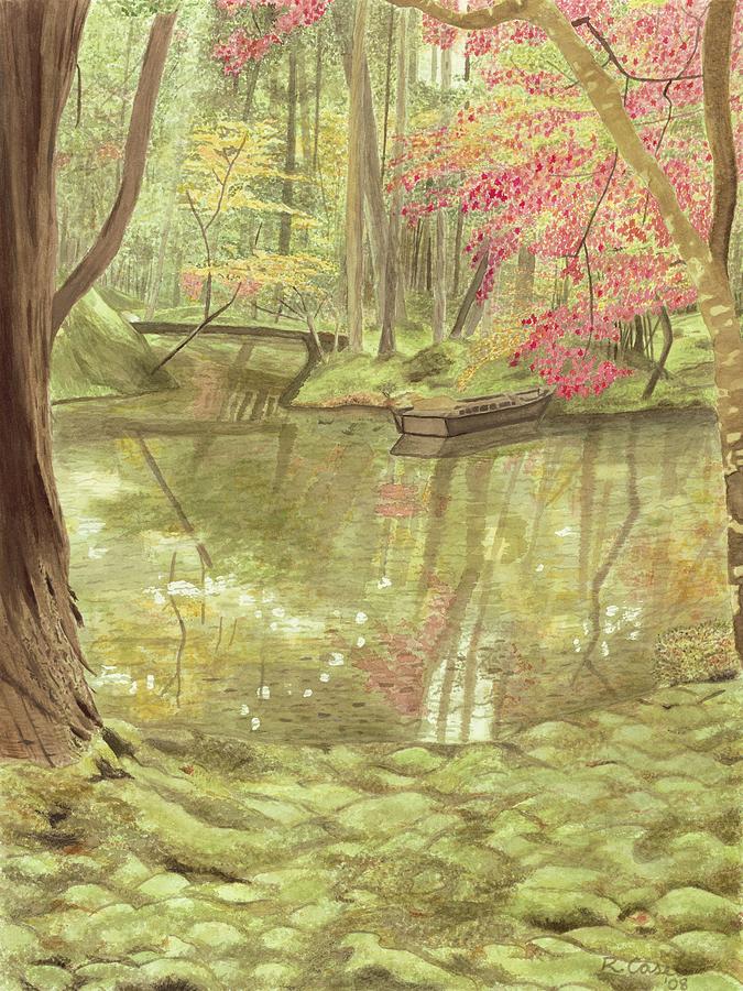 Tree Painting - Japanese Pond by Rebecca Case