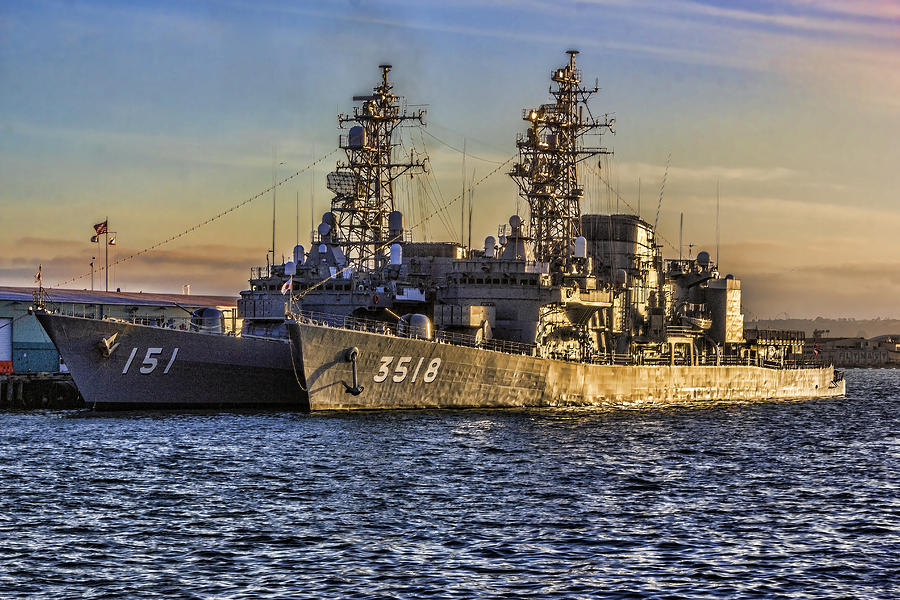Japanese Ships In San Diego Digital Art by Photographic Art by Russel Ray Photos