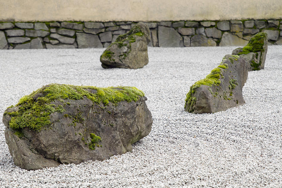 Japanese Stone and Sand Garden Closeup Photograph by David Gn