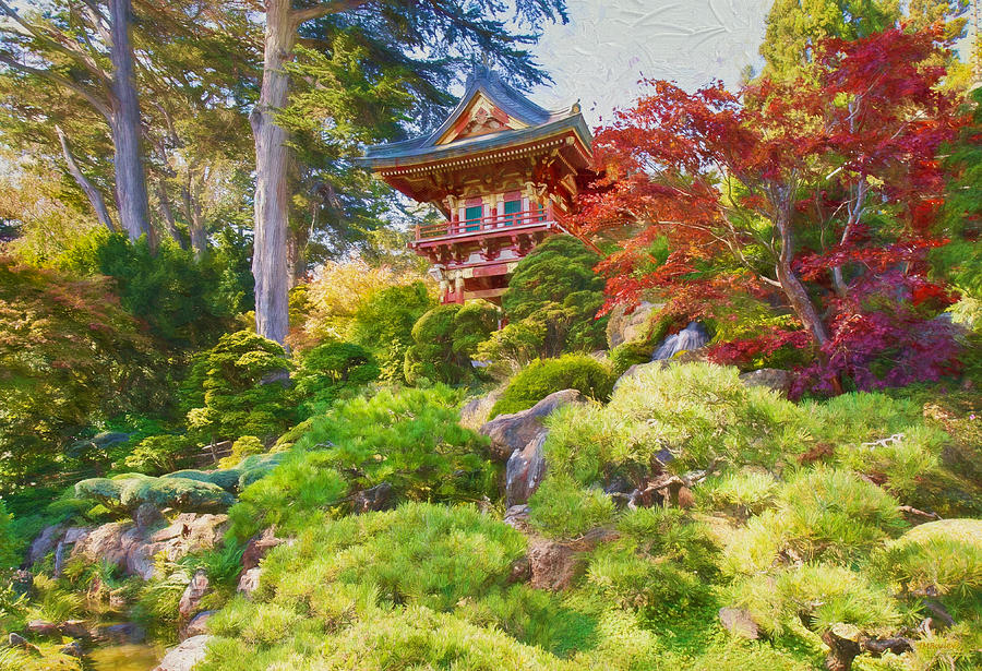 Architecture Photograph - Japanese Tea Garden by John M Bailey