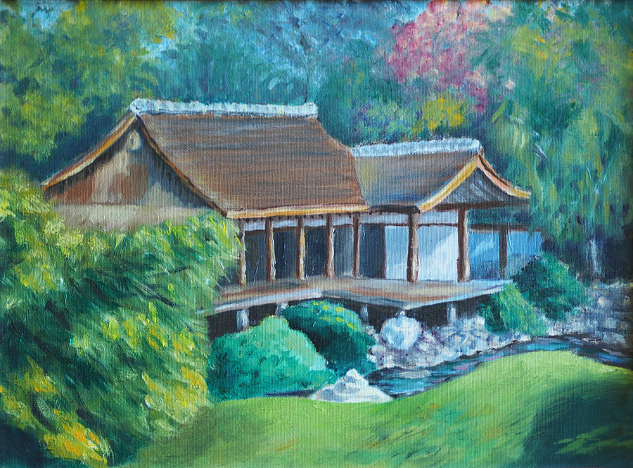  Japanese  Tea House  Painting by Joseph Levine