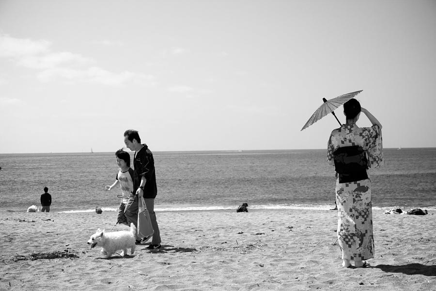 Summer Photograph - Japanese Woman by the Sea by Jaakko Saari
