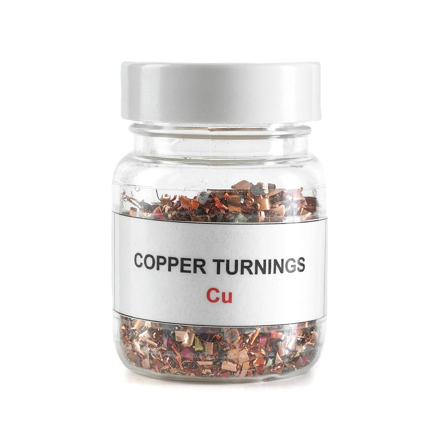 Bottle Photograph - Jar Containing Copper Turnings by Science Photo Library
