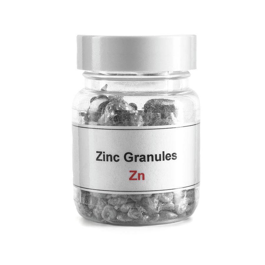 Bottle Photograph - Jar Containing Zinc Granules by Science Photo Library