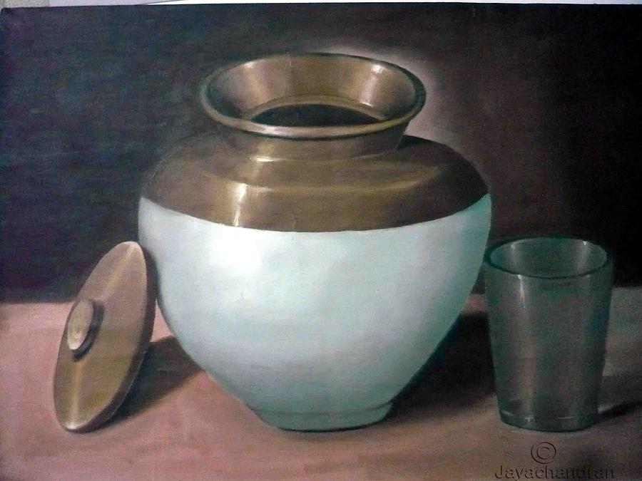 Still Life Painting - Jar by Jayachandran S Pillai