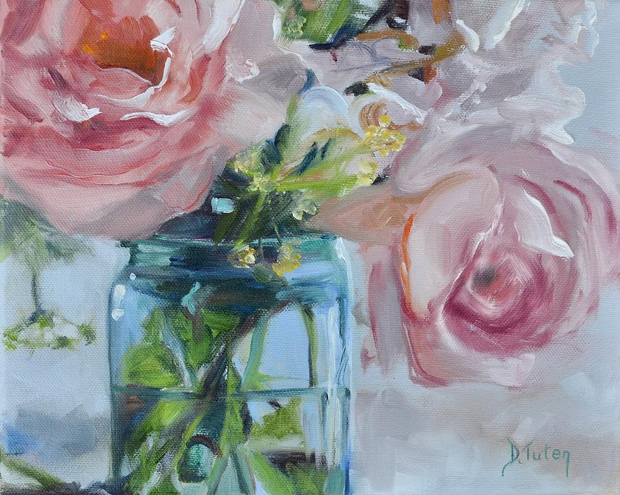 Jar of Pink Painting by Donna Tuten