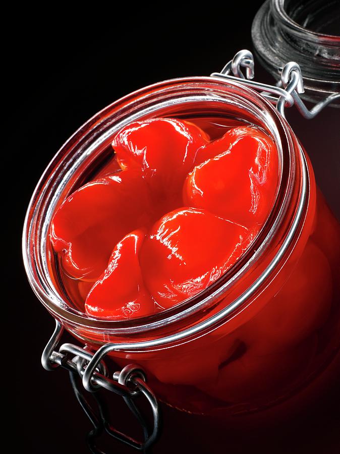 Jar Of Piquillo Peppers Photograph by Patrick Llewelyn-davies/science Photo Library