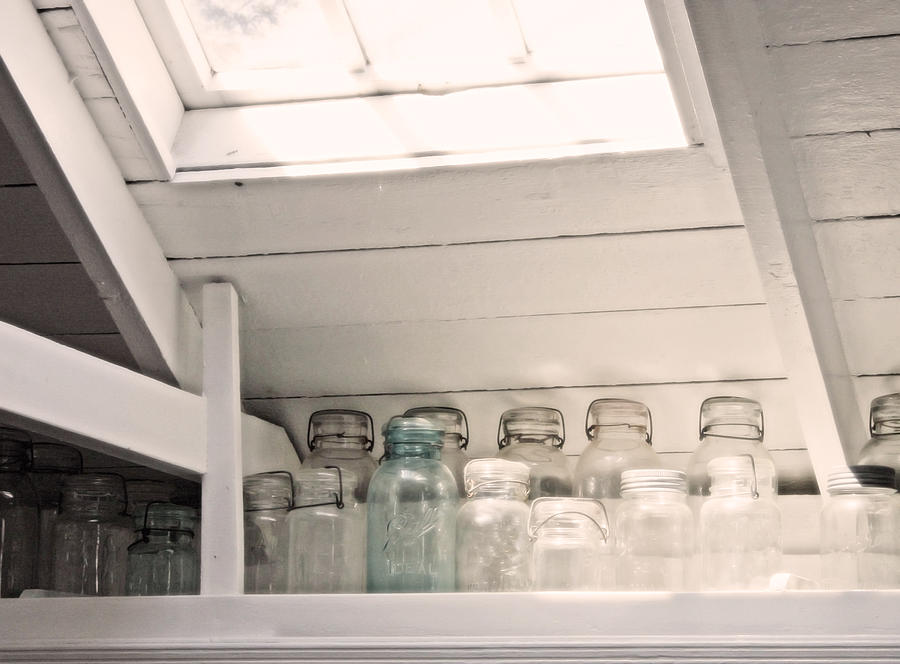Jars in a Sunny White Kitchen Photograph by Brooke T Ryan