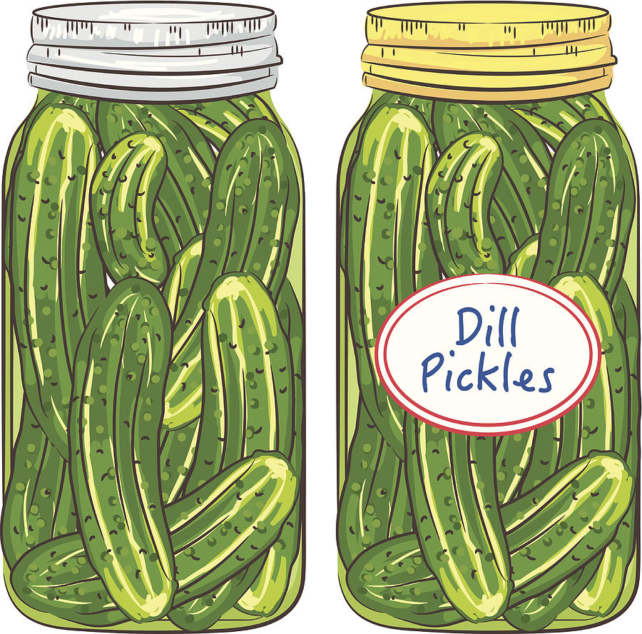 Jars Of Dill Pickles Drawing by Bloodlinewolf