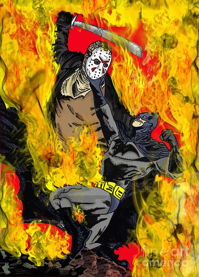 Jason Vs Batman Digital Art by Jeff Karnick