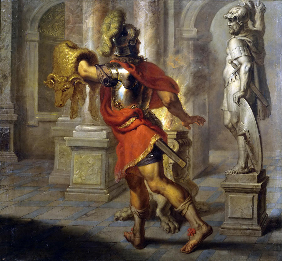 Jason With The Golden Fleece Painting - Jason with the Golden Fleece by Erasmus Quellinus II