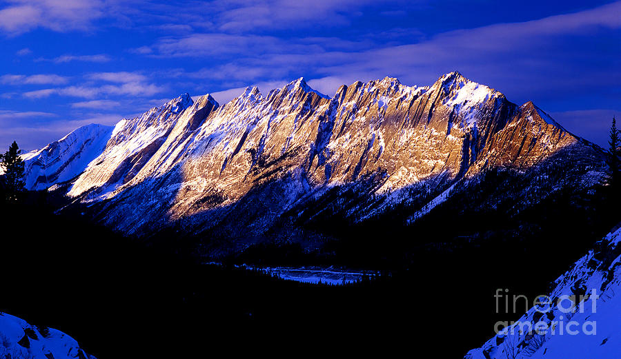Canadian Rockies Photograph - Jasper - Colin Mountain Range In Winter Time by Terry Elniski