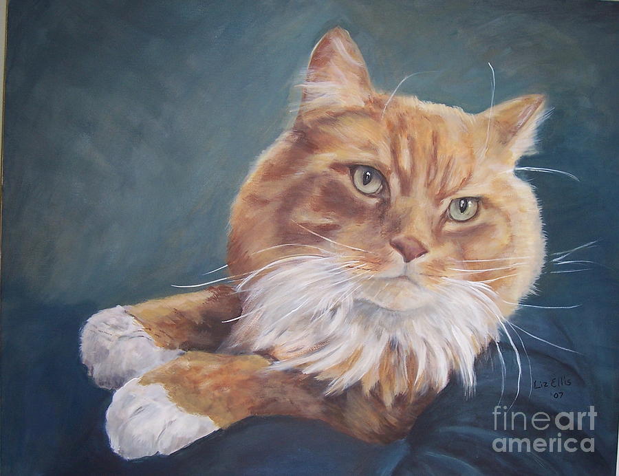 Cat Painting - Jasper by Elizabeth Ellis