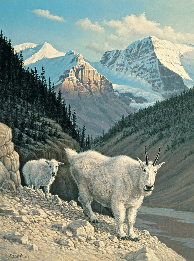 Wildlife Painting - JasperGoats by Paul Krapf