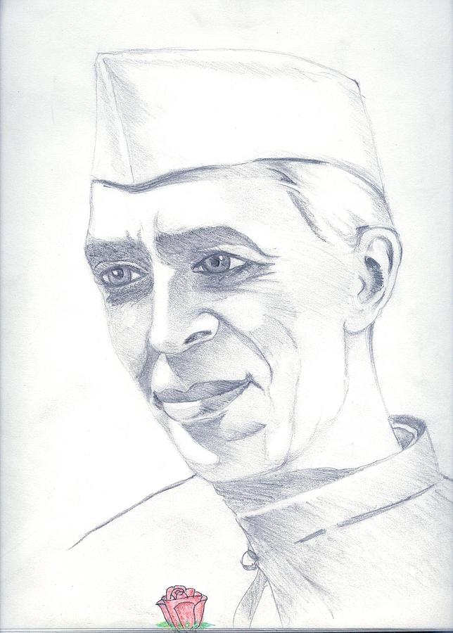 Pandit Jawaharlal Nehru drawing | Pencil Sketching Tutorial