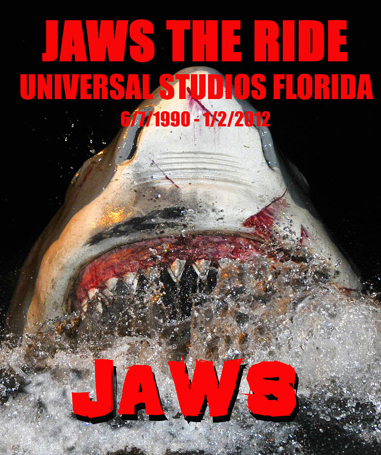 Jaws The Ride Rip Painting by David Lee Thompson - Pixels