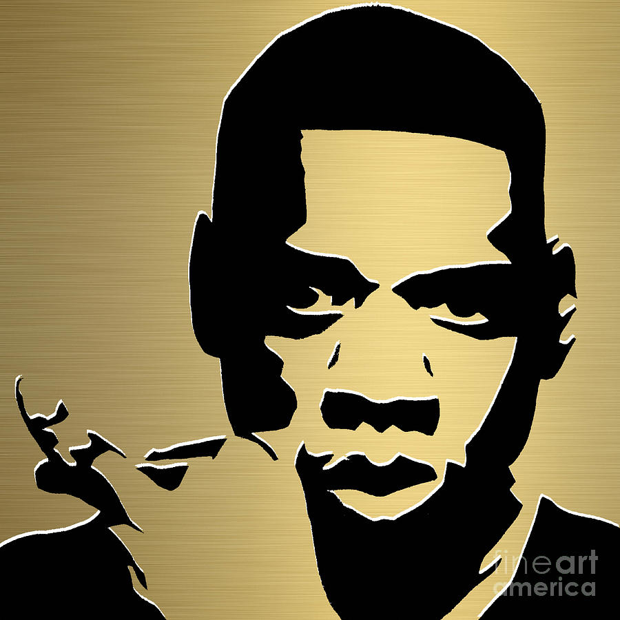 Jay Z Gold Series Mixed Media by Marvin Blaine