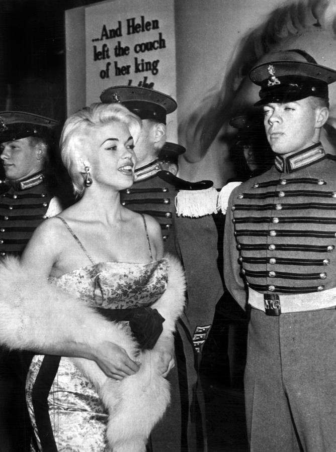 Jayne Mansfield In Front Of Guards Photograph by Retro Images Archive