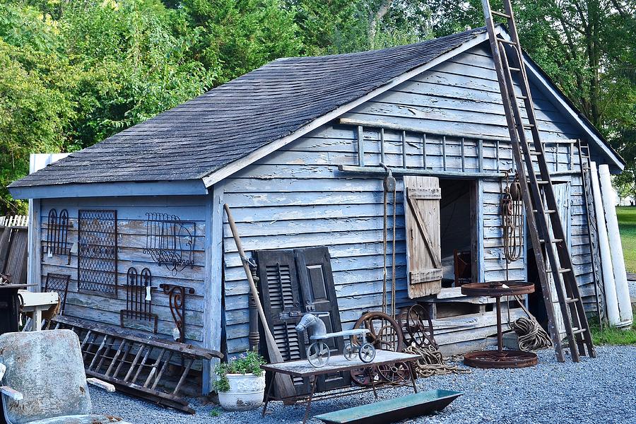 Blue Barn at Jaynes Reliable Antiques and Vintage Photograph by Kim Bemis