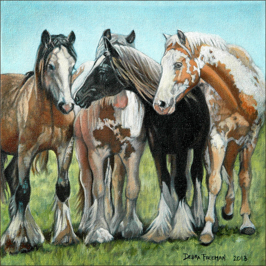 Horse Painting - Jazz and Friends by Debra Freeman