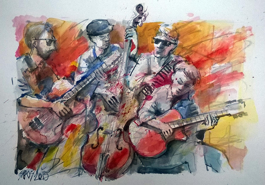 Music Painting - Jazz band by Lorand Sipos