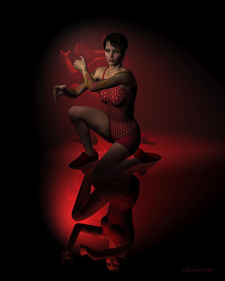 Jazz Dancer in Red 2 Digital Art by Judi Suni Hall