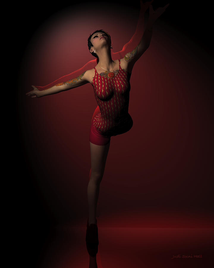 Jazz Dancer in Red 3 Digital Art by Judi Suni Hall