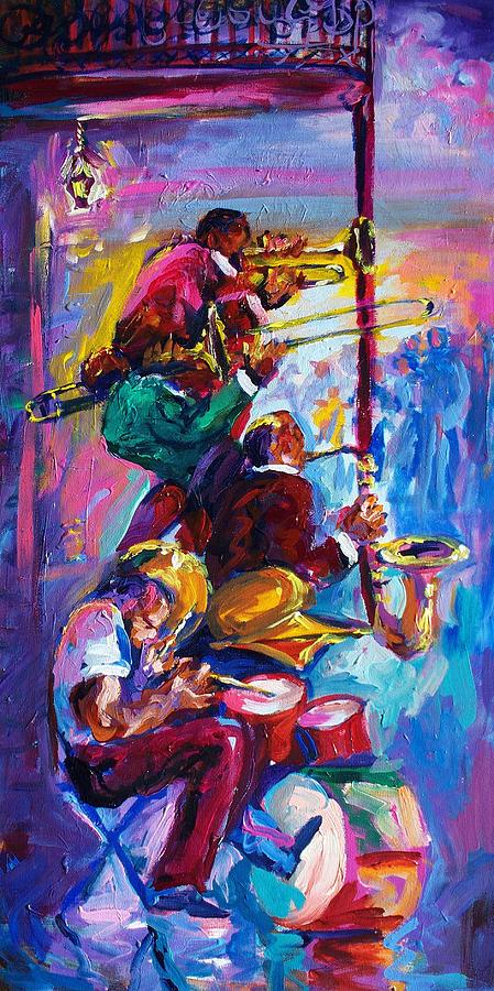 Drum Painting - Jazz in The Glow by Saundra Bolen Samuel